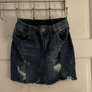 Small black label jean skirt